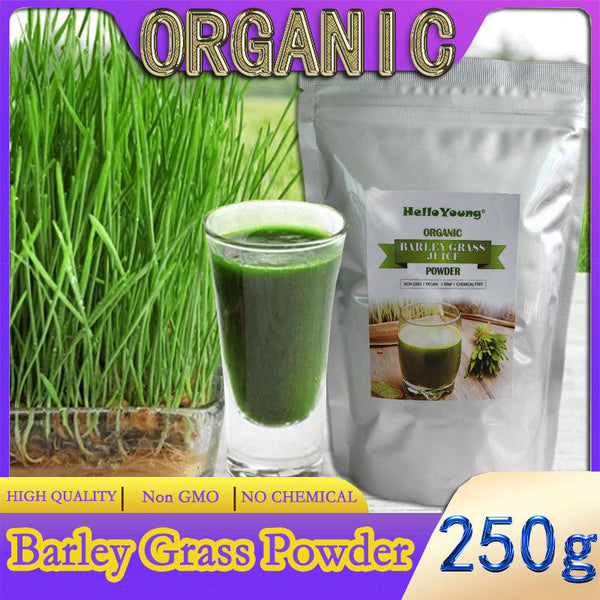 HelloYoung Barley grass official store Organic Barley Grass Powder original 250g Antioxidant-Rich, Energy Booster Organic Grass Powder