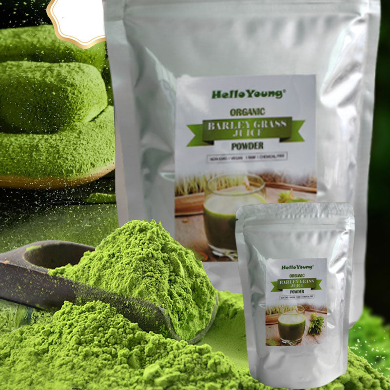 HelloYoung Organic Barley Grass Powder, Antioxidant-Rich, Energy Booster Organic Grass Powder, 100% Natural Superfood, Vegan, Gluten Free, Non-GMO, Kosher