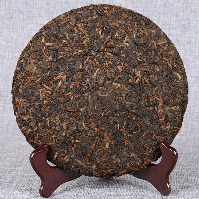 HelloYoungTea 357g Top Black Tea Yunnan Pu-erh Tea Ancient Tree Pu-erh Ripe Cake Health Care