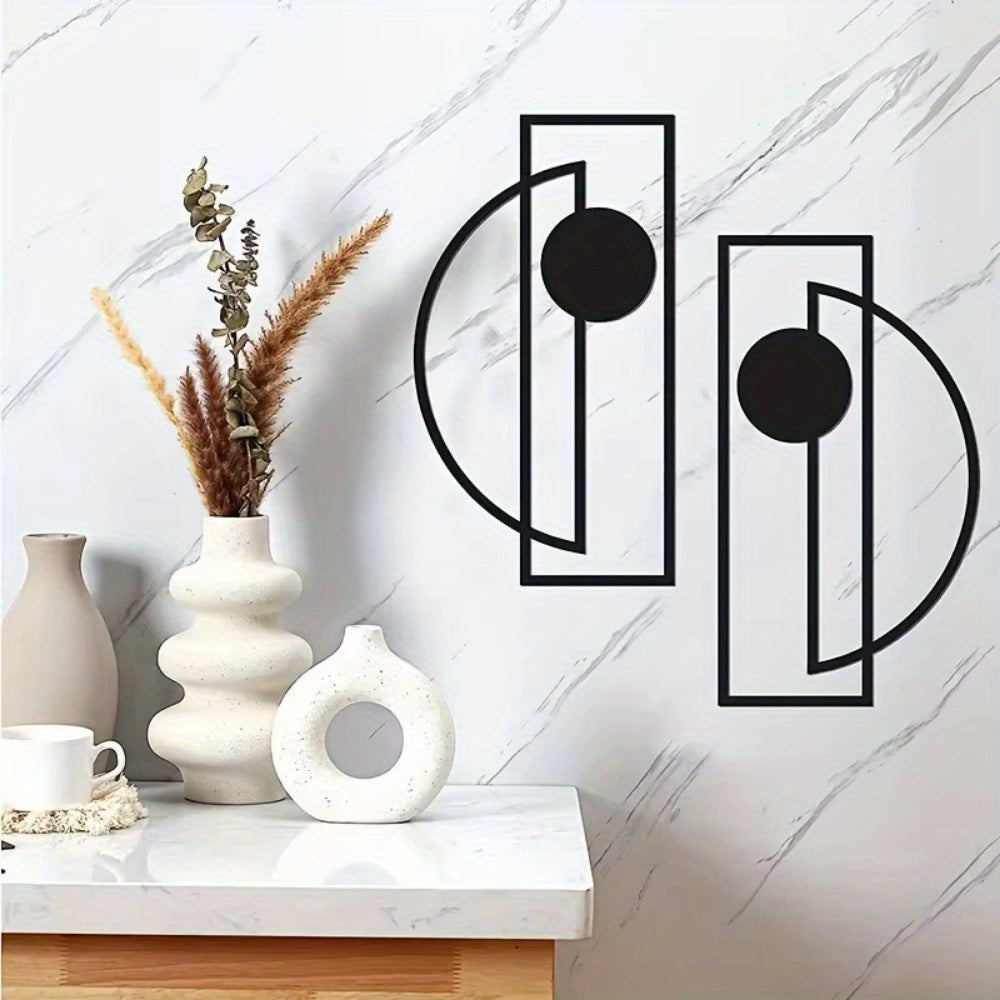 CIFbuy™ Stunning Iron Artfully Crafted Set of 2 Streamlined Wall Decor - Minimalist Abstract Vertical Displays, Modern Metal Decor Enhances Interior with Stylish Wall Sculpture Charm - Wall Sculptures.