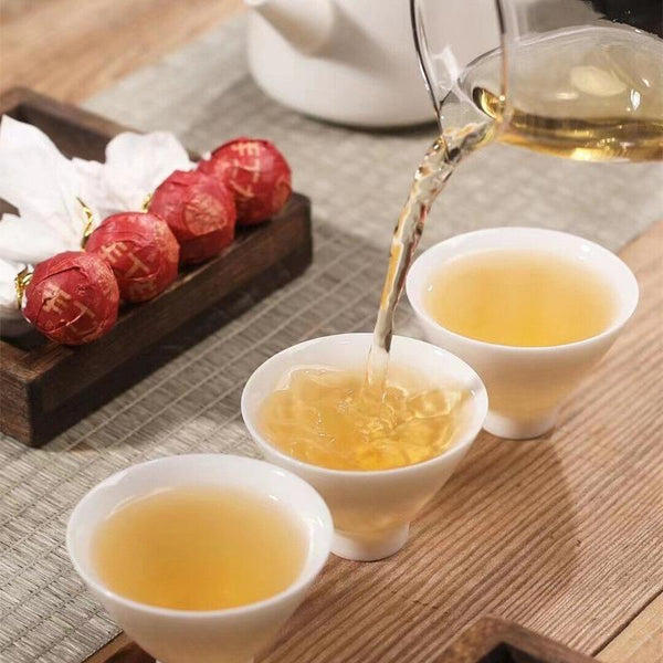 HelloYoungTea 500g Fuding White Tea Peony Floral Dense Aroma Dragon Pearl Handmade Tuocha