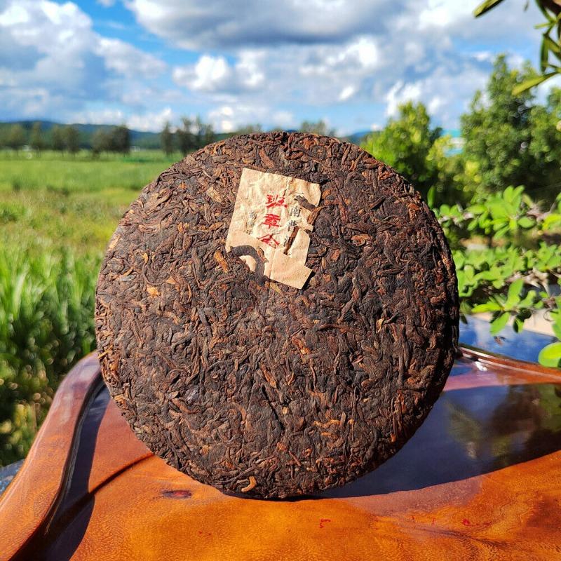 357g Old Banzhang Pu'er Ripe Tea Banzhang Golden Buds Tribute Cake Seven Cakes