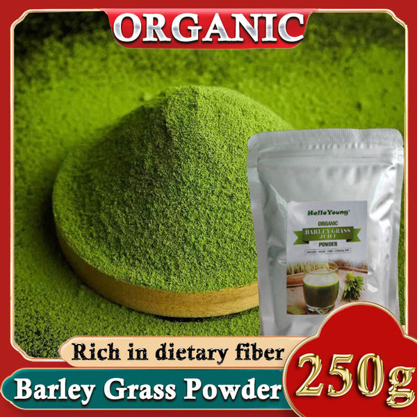 HelloYoung Barley Grass Powder 100% Pure & Organic Organic Barley Grass Powder Pure Organic Barley for Women and Men 250g 100% Pure&Natural I Nutritionally Complete