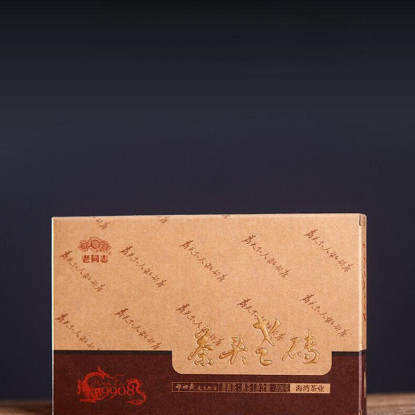 Haiwan 2018 Lao Tong Zhi 9908 Ripe Pu'er Lao Cha Tou Old Brick Shu Puer Tea 500g