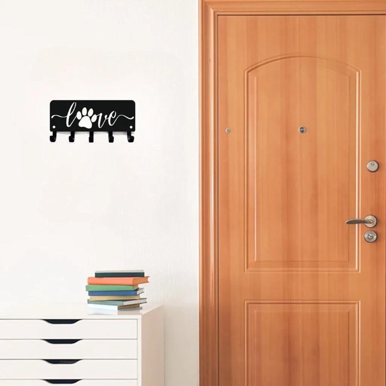 CIFbuy-Dog Lover Key Organizer - CIFbuy Adorable Iron Wall Art with Functional Hooks (6/9 Inch Wide, Puppy-Themed Decor)-Key Hooks
