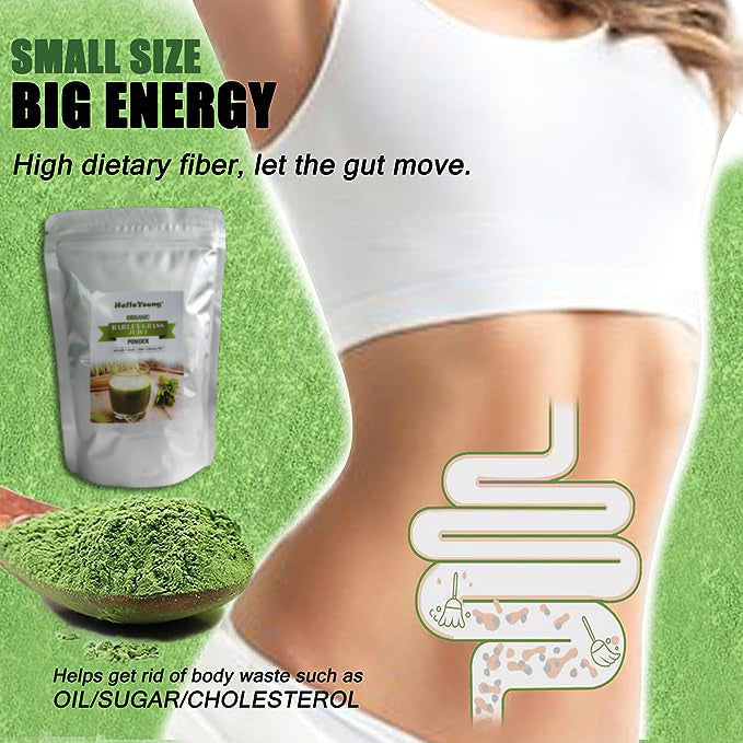 HelloYoung Barley Grass Powder, Antioxidant-Rich, Energy Booster Organic Grass Powder, 100% Natural Superfood Secondary image