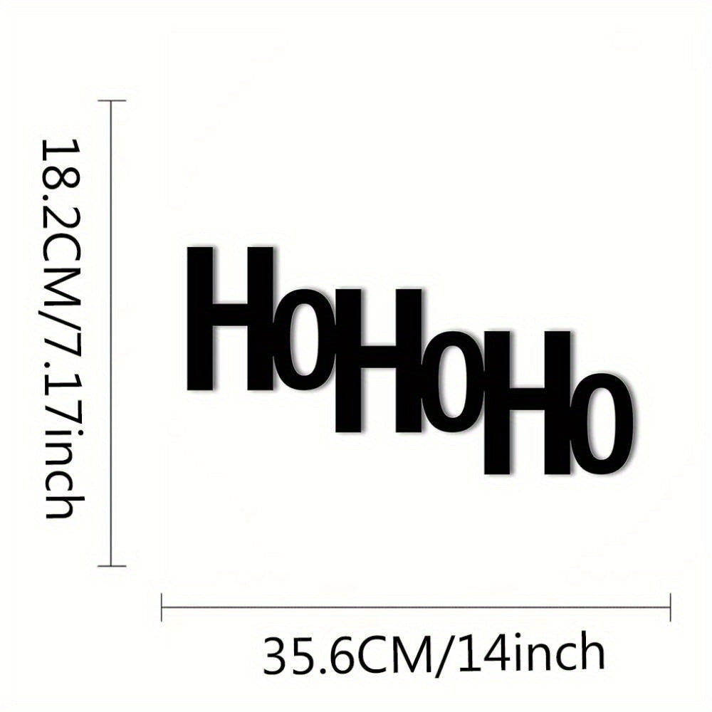 CIFbuy™ Unique "Ho Ho Ho Merry Christmas" Metal Wall Sign - Festive Black Iron Holiday Decoration, Durable Wall Art with Bold Typography, Premium Iron Wall Sculptures for Christmas.
