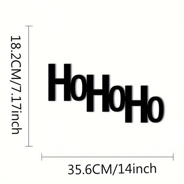 CIFbuy™ Unique "Ho Ho Ho Merry Christmas" Metal Wall Sign - Festive Black Iron Holiday Decoration, Durable Wall Art with Bold Typography, Premium Iron Wall Sculptures for Christmas.