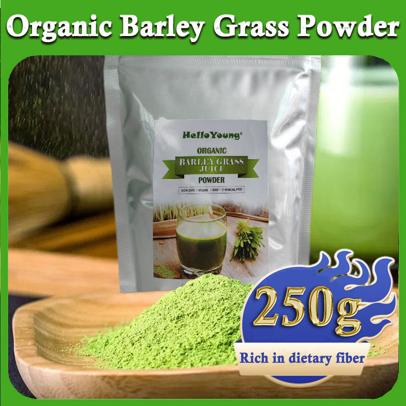 HelloYoung Barley grass powder original barley grass powder willy ong Organic Non-GMO Vegan Cold-Juiced and Low-Temperature Dried