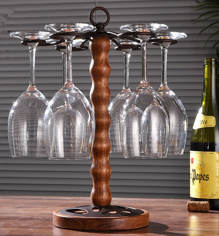 European style new wooden cup rack wine rack dining table wine cabinet decoration Main image
