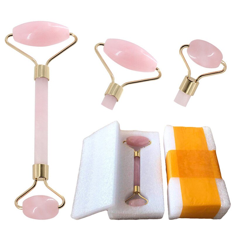 Rose Quartz Roller Slimming Face Massager Face Lifting Natural Jade Facial Massage Roller Stone Skin Massage Beauty Care Tools