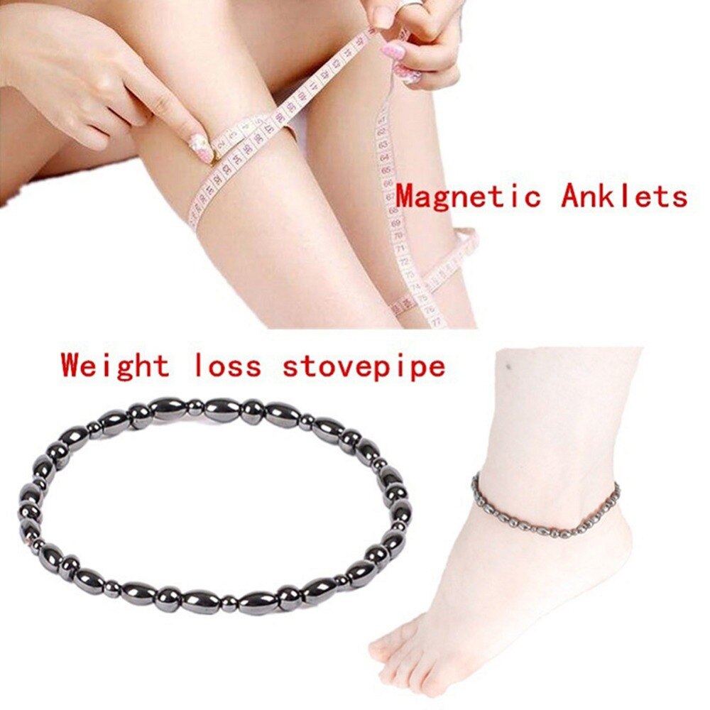 Weight Loss Round Black Stone Magnetic Therapy Bracelet Health Care Luxury Charm Bracelets for Women Man