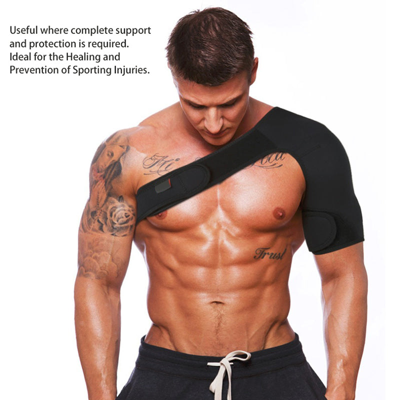 Adjustable Dislocated Shoulder Support Breathable Gym Sports Care Single Shoulder Support Back Brace Guard Strap Wrap Belt Band Main image