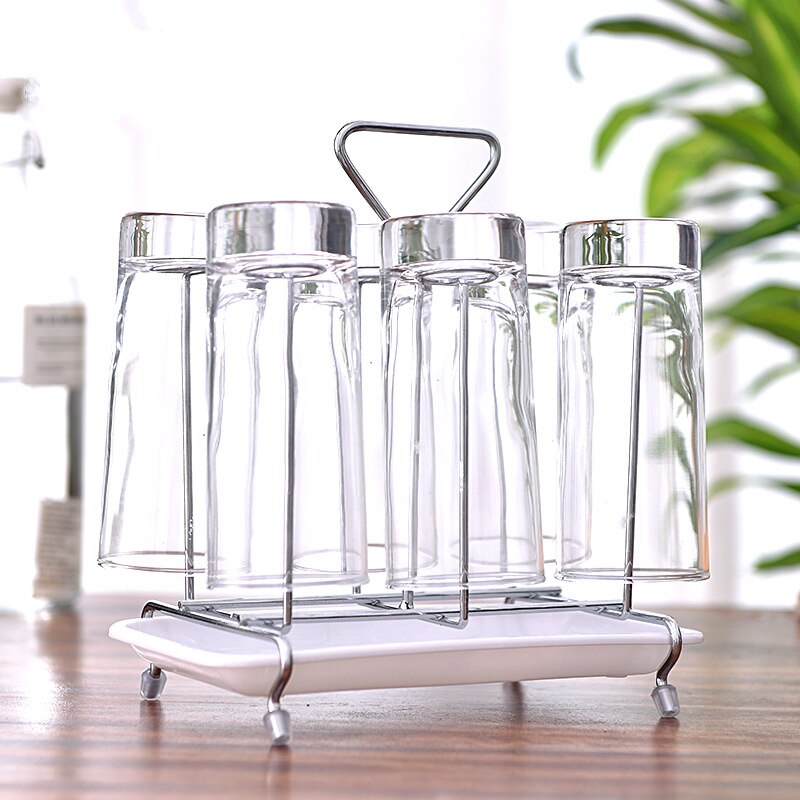 Metal Glass Cup Water Storage Shelf Drying Cup Drainage Organizer Kitchen Stand Glass Holder Drain Rack for Home Kitchen Secondary image