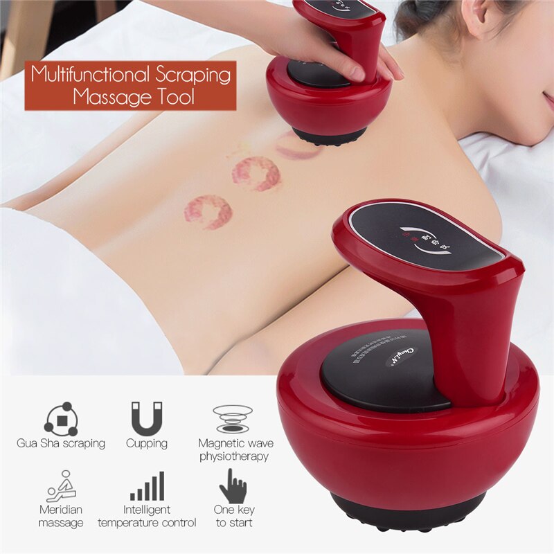 Electric Guasha Massager Ultrasonic RF Scraping Tool Fat Removal Body Slimming Stimulate Acupoint Detoxification Cupping Massage Main image