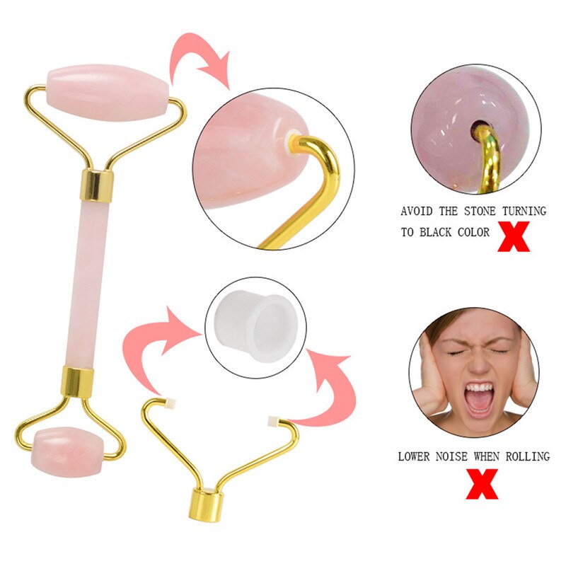 Rose Quartz Roller Slimming Face Massager Face Lifting Natural Jade Facial Massage Roller Stone Skin Massage Beauty Care Tools