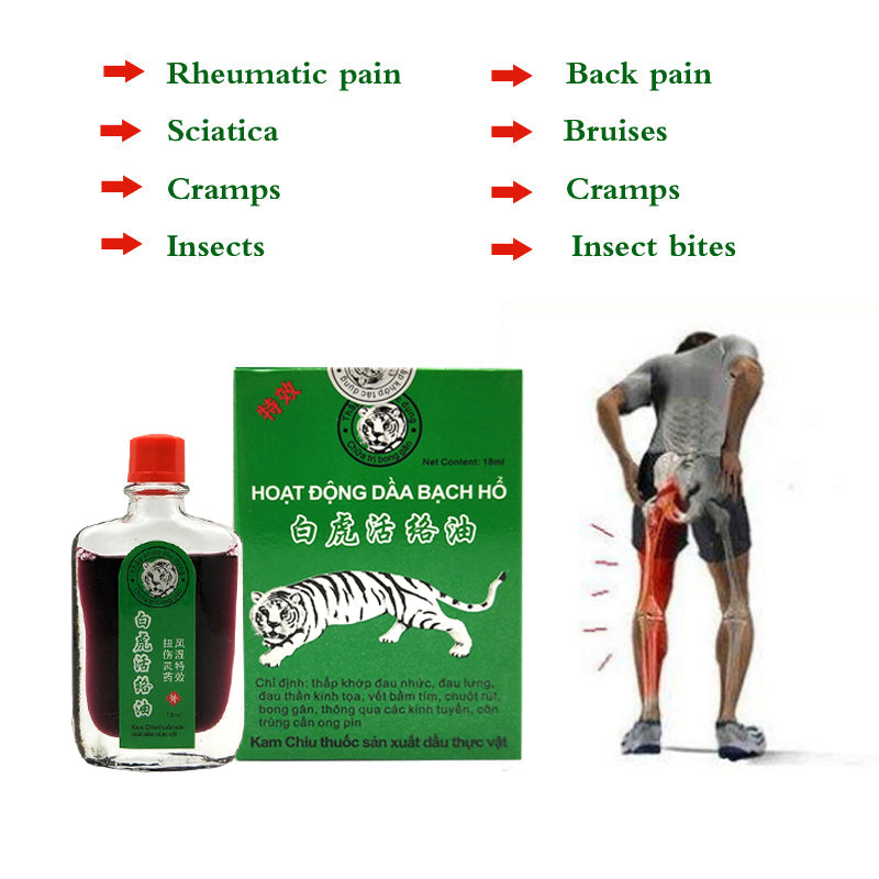 New White Tiger Balm Oil Rheumatic Pain Leg Pain Frozen Shoulder Osteoarthritis Bone Spurs Cervical Spondylosis Pain Relief