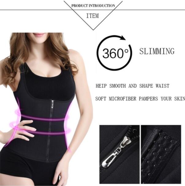 Shoulder Strap Waist Trainer Slimming Belt Vest Corset Women Zipper Hook Body Shaper Waist Cincher Slimming Weight Loss