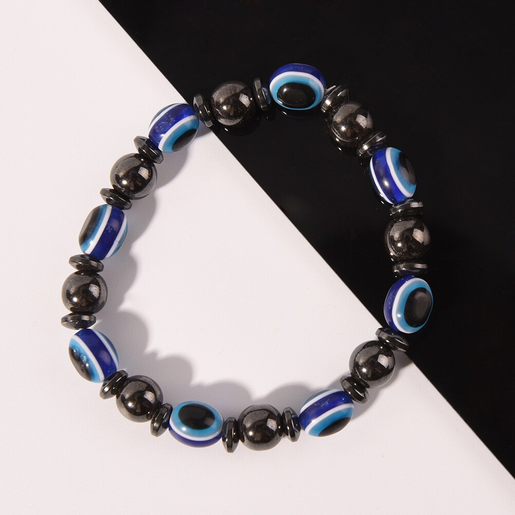 Fashion Weight Loss Round Black and Blue Stone Magnetic Therapy Bracelet Health Care Luxury Slimming Product Face Lift Tools