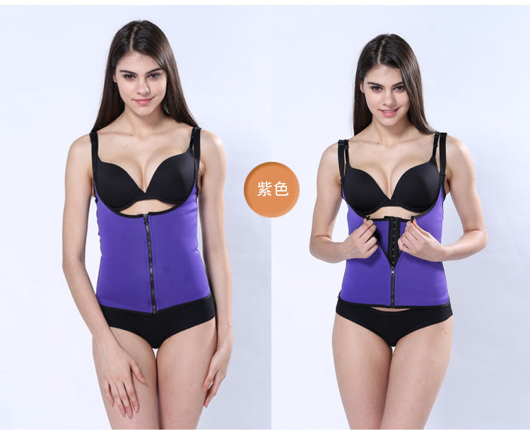 Shoulder Strap Waist Trainer Slimming Belt Vest Corset Women Zipper Hook Body Shaper Waist Cincher Slimming Weight Loss