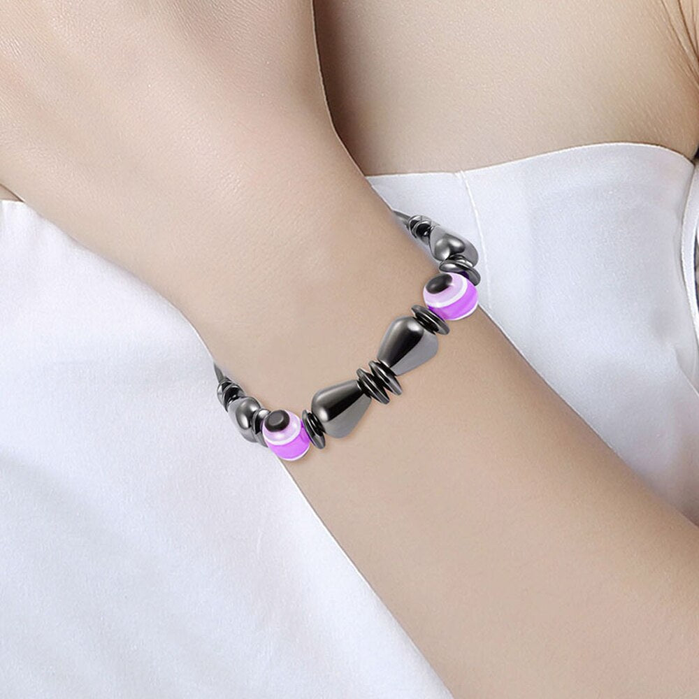 1Pc Magnet Bracelet Slimming Weight Loss Bracelet Slimming Hand Chain Round Hematite Magnetic Stone Therapy Jewelry Health Care Main image