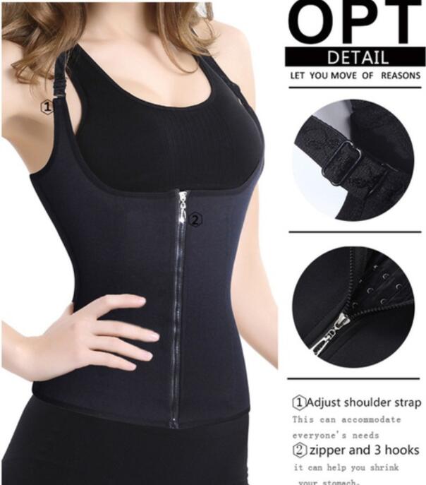 Shoulder Strap Waist Trainer Slimming Belt Vest Corset Women Zipper Hook Body Shaper Waist Cincher Slimming Weight Loss