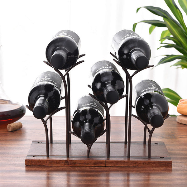 Metal Wine Rack Modern Crafts Artwork Gift Wine Holder Figurine Creative Wine Bottle Stand Home Decoration Accessory