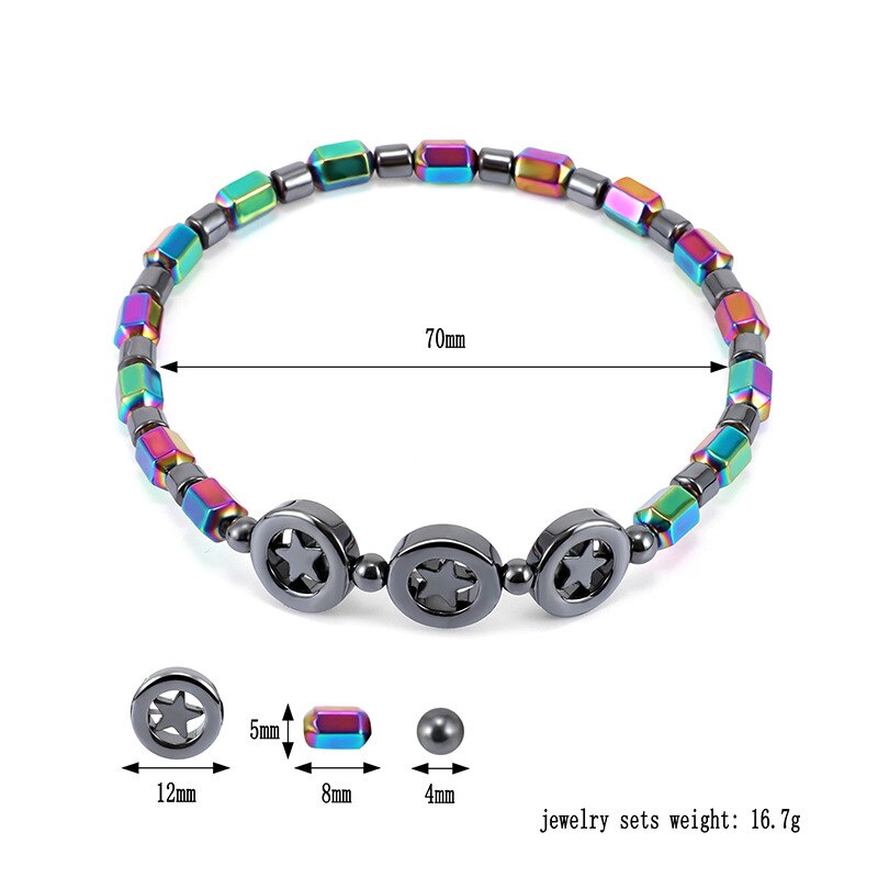Weight Loss Magnet Anklet Colorful Stone Magnetic Therapy Bracelet Anklet Weight Loss Product Slimming Health Care jewelry