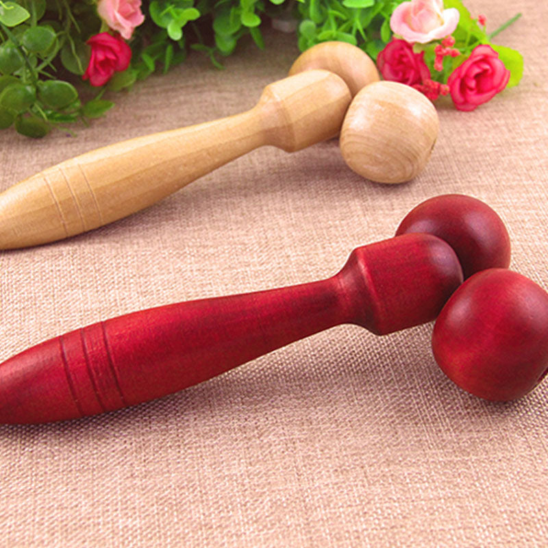 Wooden Eye Face Roller Health Care Massager Primary Wood Color Relaxing Neck Chin Slimming Face-lift Massage Tool Main image