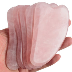 Natural Rose Quartz Guasha Body Massager Facial Back Scraper China Traditional SPA Therapy Health Care Jade Stone Scraping Tool