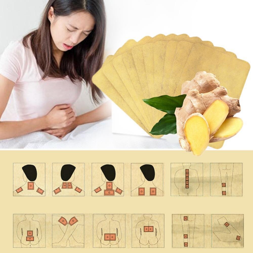 10pcs/lot  Health Care Ginger Patch Natural Herbs Chinese Medical Pain Patch Knee/Neck/Back Plaster Pain Relief Sticker Secondary image