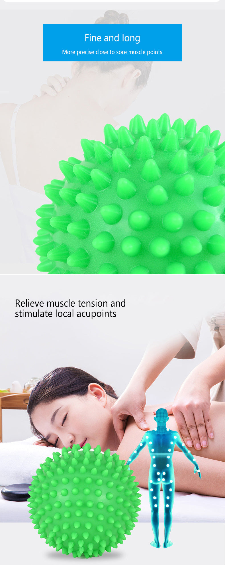 7cm 9cm Durable PVC Spiky Massage Ball Trigger Point Sport Fitness Hand Foot Pain Relief Plantar Fasciitis Reliever Hedgehog