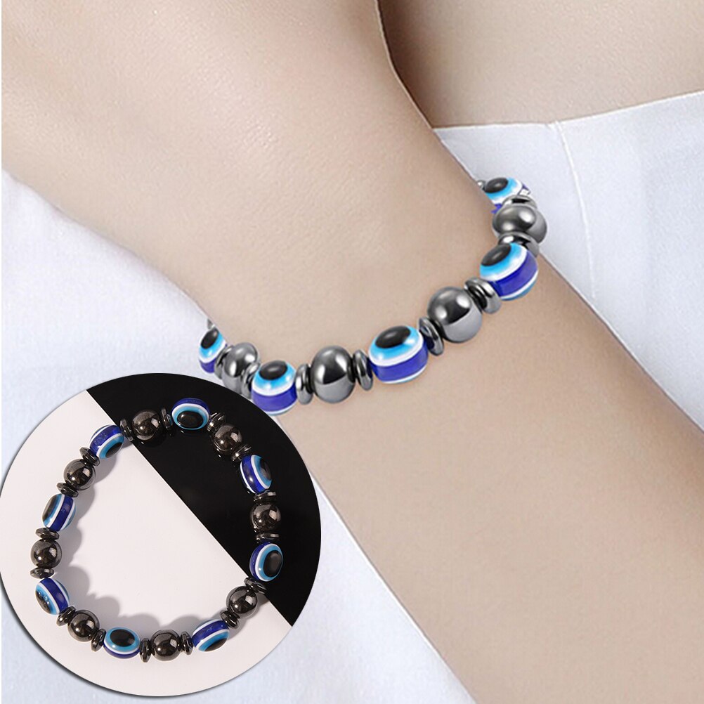 Fashion Weight Loss Round Black and Blue Stone Magnetic Therapy Bracelet Health Care Luxury Slimming Product Face Lift Tools