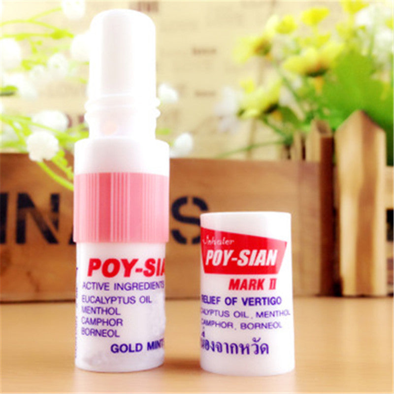 1pc Thailand Nasal Inhaler Poy sian Mark 2 Herbal Nasal Inhaler Poy Sian Stick Mint Cylinder Oil Brancing Breezy Asthma Main image