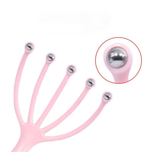 1Pc Five Finger Relax Massager Head Hair Held SPA Scalp Neck Stress Release Head Physician Steel Ball Massage Relaxation