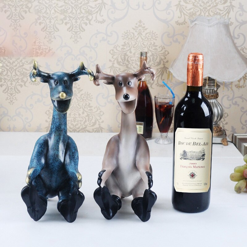 European Resin Drunk Deer Wine Rack Livingroom Office Wine Bottle shelf Home Furnishing Decoration Modern Wine Holder Crafts Secondary image