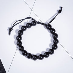 Natural Stone Black Obsidian Magnetic Therapy Bracelet Weight Loss Unisex Slimmy Health Care Bracelet