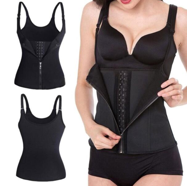 Shoulder Strap Waist Trainer Slimming Belt Vest Corset Women Zipper Hook Body Shaper Waist Cincher Slimming Weight Loss