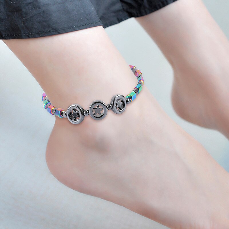 Weight Loss Magnet Anklet Colorful Stone Magnetic Therapy Bracelet Anklet Weight Loss Product Slimming Health Care jewelry