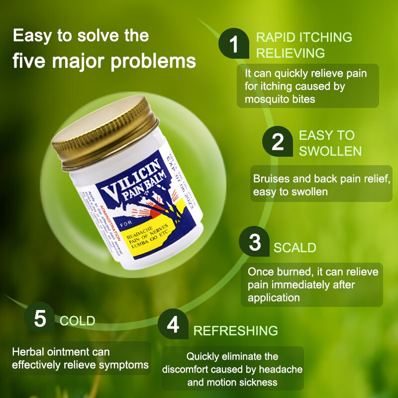1 Pc Pain Balm for Headache Motion Itching Muscle Rub Aches Cooling Oil Refresh Cold Pain Relieving Cream P0041 Secondary image
