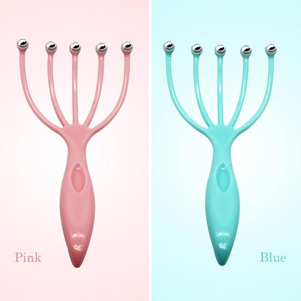 1Pc Five Finger Relax Massager Head Hair Held SPA Scalp Neck Stress Release Head Physician Steel Ball Massage Relaxation