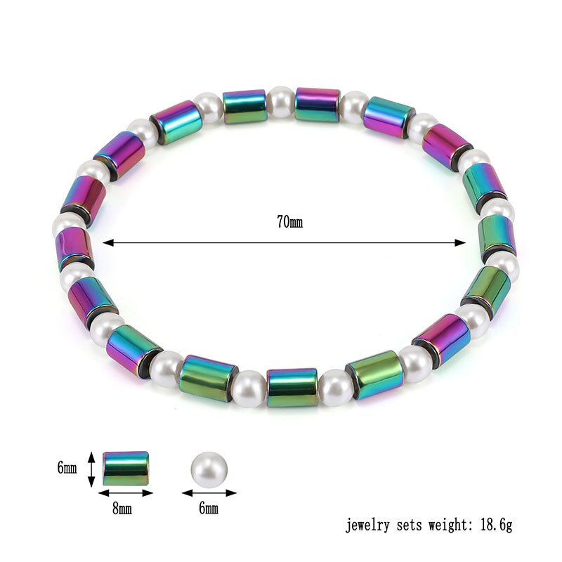 Weight Loss Magnet Anklet Colorful Stone Magnetic Therapy Bracelet Anklet Weight Loss Product Slimming Health Care jewelry