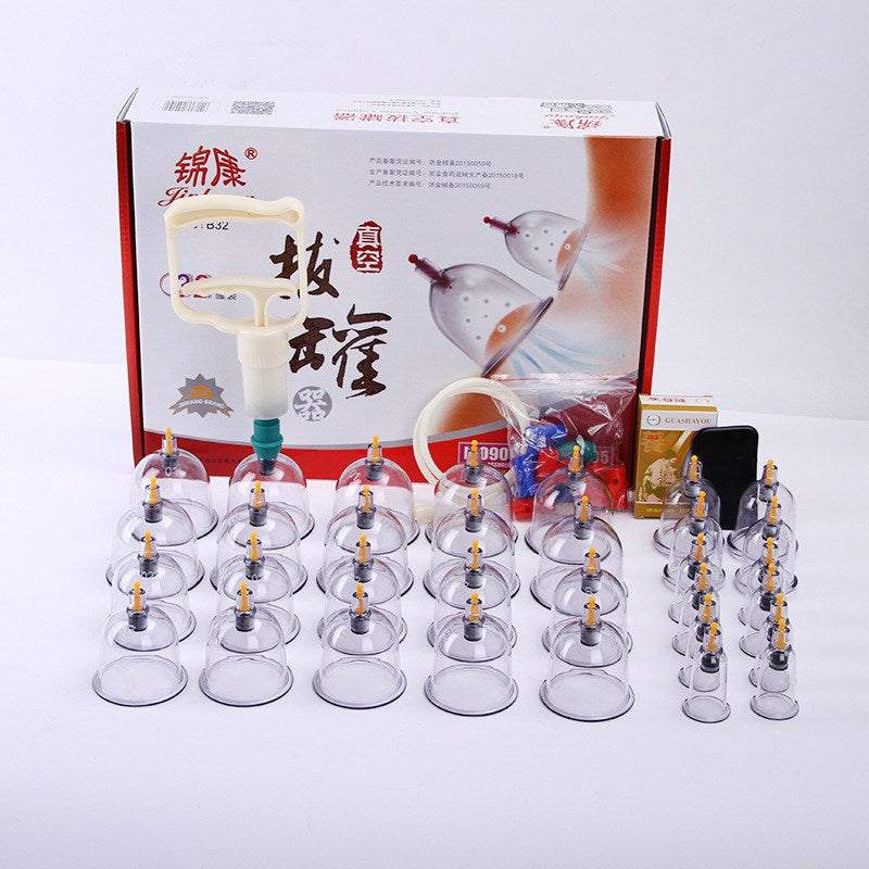 Cheap 32 Pieces Cans cups chinese vacuum cupping kit pull out a vacuum apparatus therapy relax massagers curve suction pumps