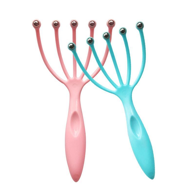 1Pc Five Finger Relax Massager Head Hair Held SPA Scalp Neck Stress Release Head Physician Steel Ball Massage Relaxation Main image