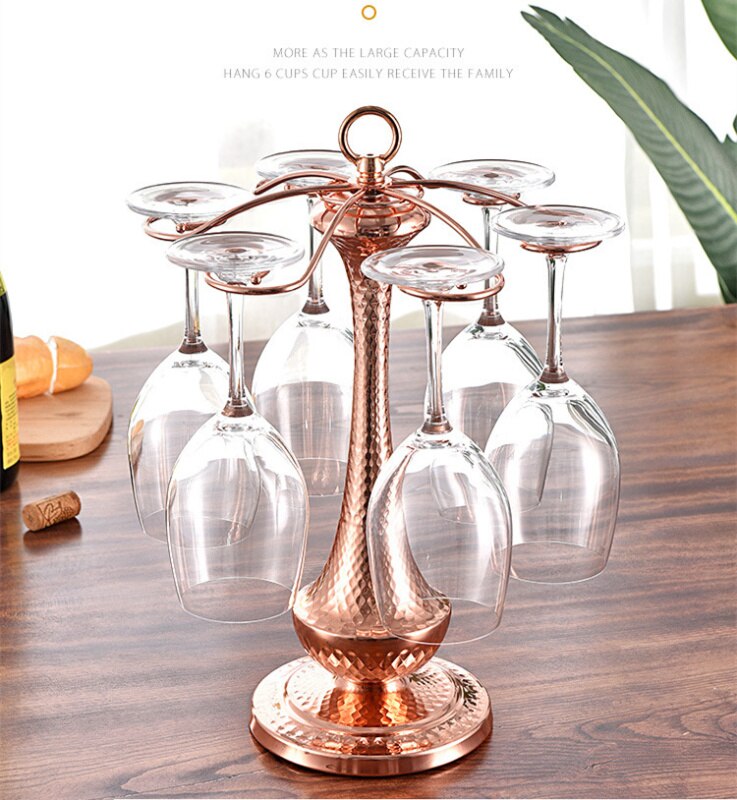 Creative Iron Wire Wine Rack Stand Hanging Drinking Glasses Stemware Rack Shelf Wine Bottle & Glass Cup Holder Display