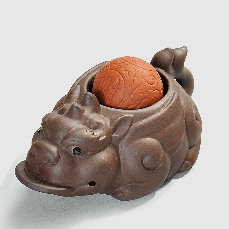 Handmade Yixing Brave Lucky Toad Boutique Tea Accessories Creative Small Ornaments Handmade Tea Pet Play Water 11x5cm F Secondary image
