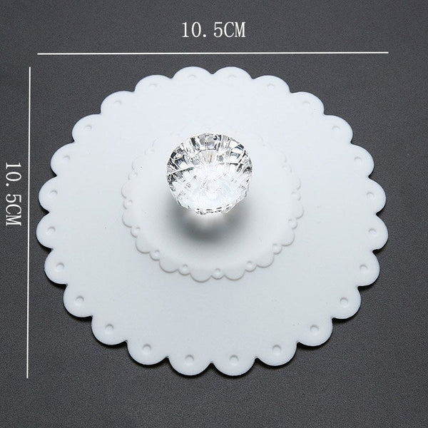 1pc Lace Silicone Dustproof Leakproof Reusable Silicone Diamond Cup Lid Insulation Cover Thermal Insulation Cup Cover Seal Cover