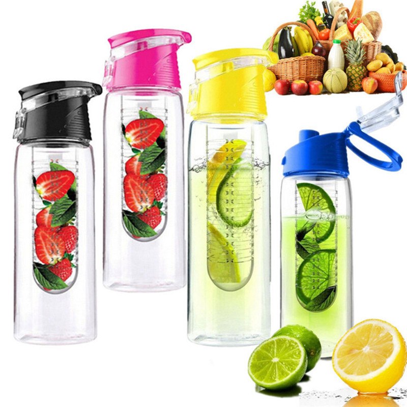 HELLOYOUNG 800ml Fruit Infusing Infuser Water Bottle Sports Lemon Juice Bottle Flip Lid For Camping Travel Outdoor Water Bottle Secondary image