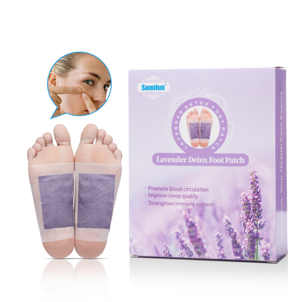 12pcs/box Lavender Detox Foot Pads Patches Adhesive Premium Organic Herbal Cleansing Patches K03601