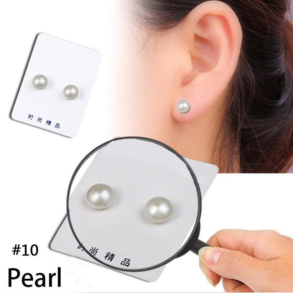 1 Pair Weight Loss Earrings Healthy Stimulating Acupoints Stud Magnetic Therapy Health Care Slimming Tool